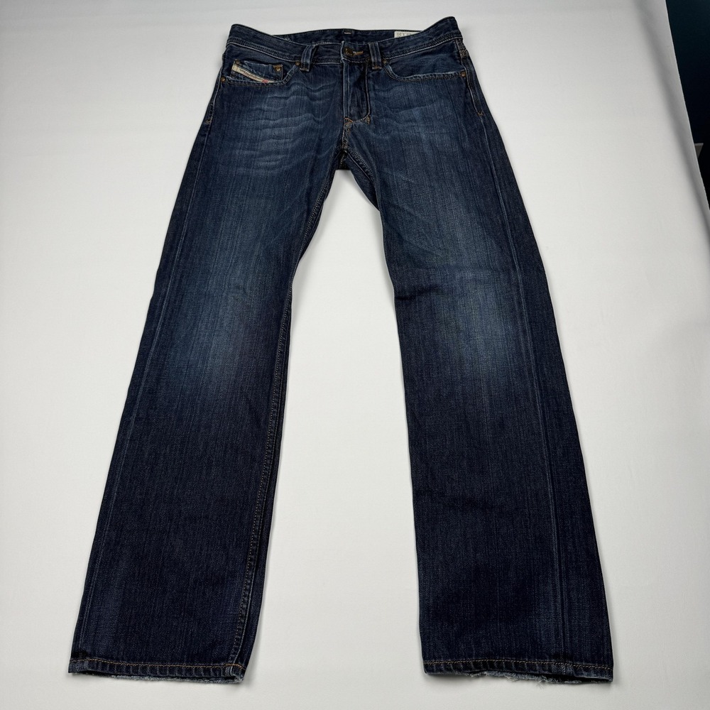 Diesel Larkee Jeans Mens 29x30 Medium Wash Blue Straight Leg Denim Button Fly